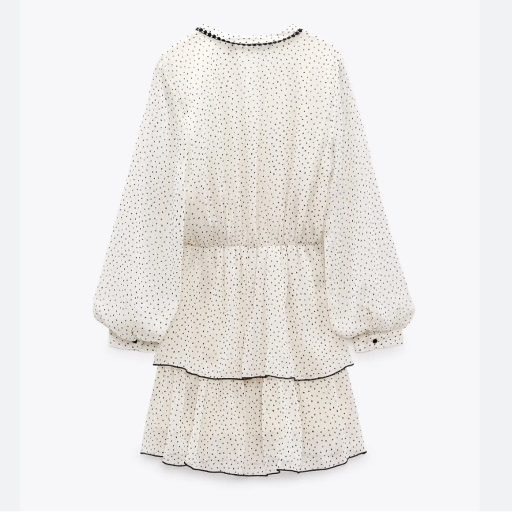 ZARA Dotted Mini Dress - Picture 3 of 10